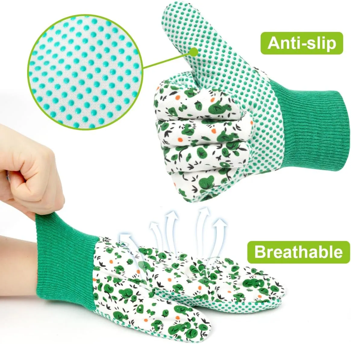 Floral Gardening Gloves for Women/Ladies, Non-Slip Grip Garden Work Gloves, Comfortable Thorn Proof Garden Gloves,Gift