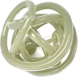 Glass Knot Orbit Hand Blown Glass Infinity Sculpture Teal Knot Decor Ball Home Decor Table Decoration Interio Art