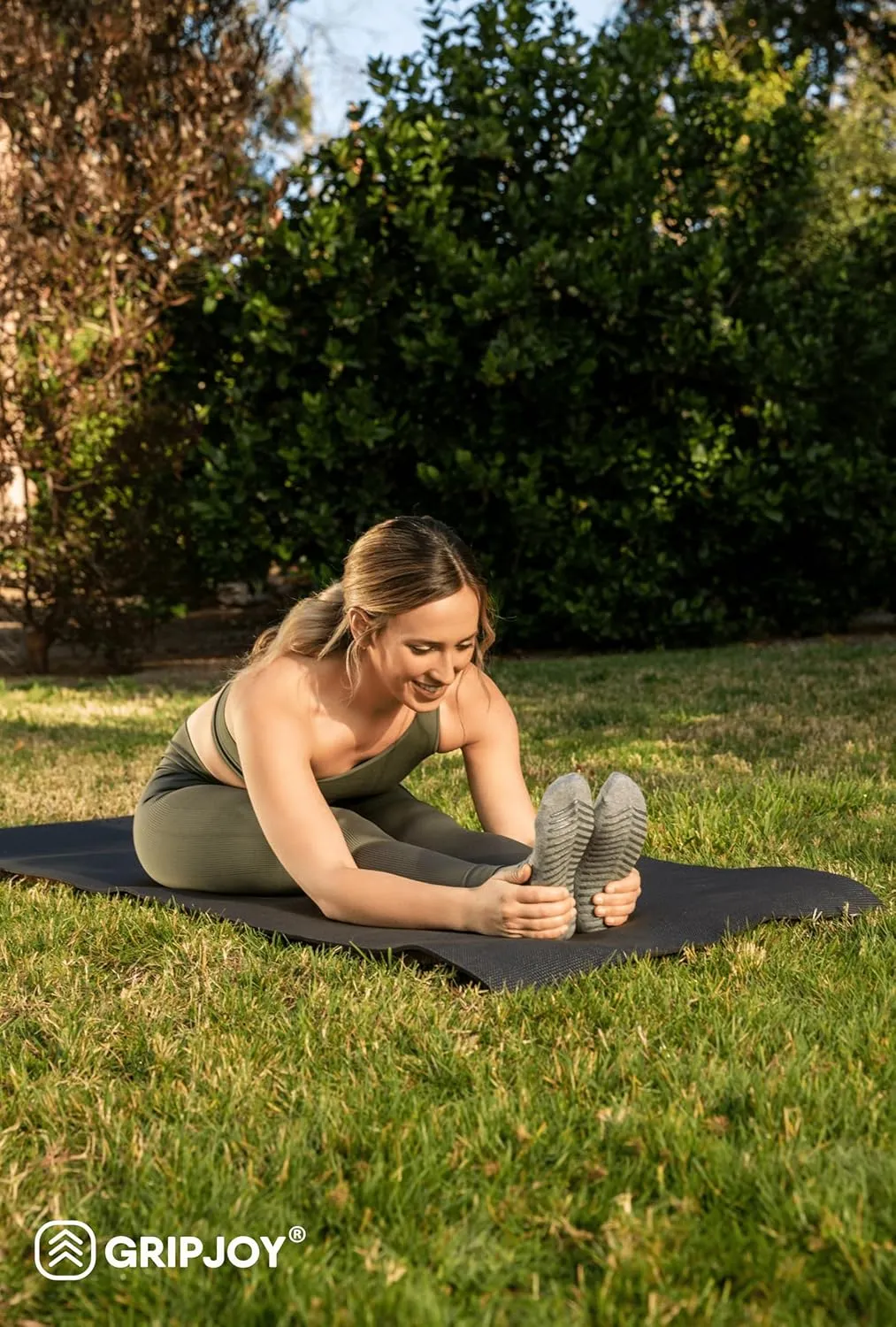 Gripjoy Non-Slip Socks for Women and Men - Yoga and Hospital Socks With Grippers - 3 Pairs