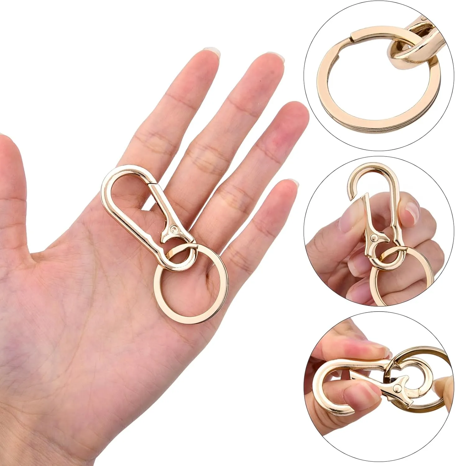 Hapeper Keychain Key Clips Metal Key Ring Key Chain Rings Keyring for Home Car Key Organizer