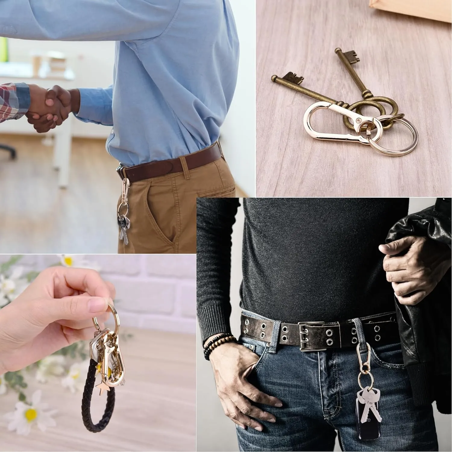 Hapeper Keychain Key Clips Metal Key Ring Key Chain Rings Keyring for Home Car Key Organizer