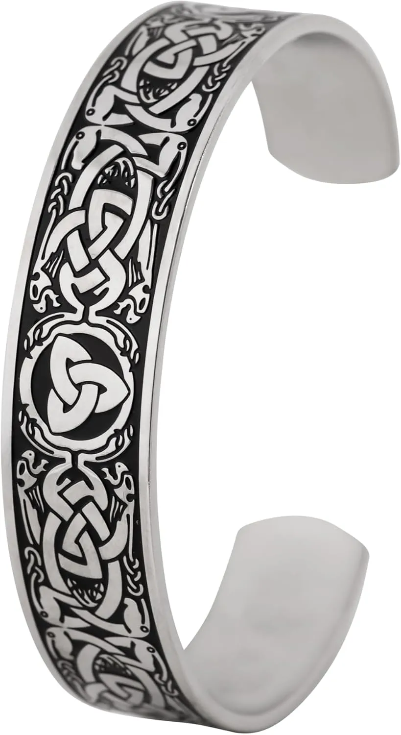 HAQUIL Viking Jewelry Viking Cuff Bracelet for Men and Women