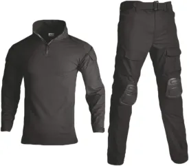 HARGLESMAN Men's Tactical Military Suits Long Sleeve Fitting Amry Uniforms Combat Shirt and Pants with Knee Pads