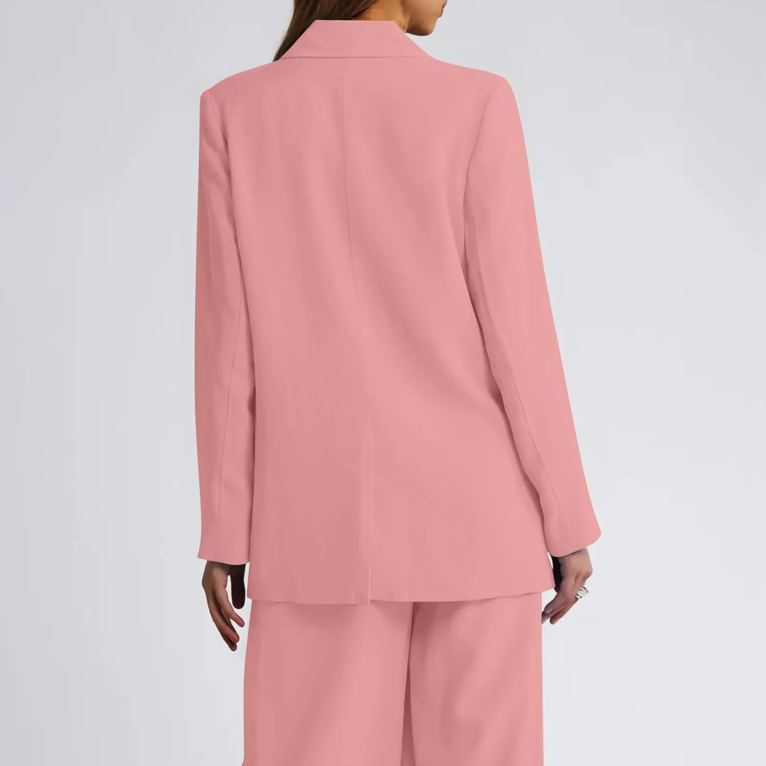 HGps8w Women's Shoulder Pad Loose Blazers Outerwear, Casual Solid Long Sleeve Open Front Work Business Suit Jackets