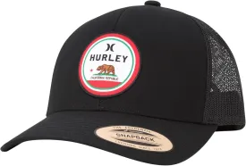Hurley Men??s Trucker Hat - Flat Brim Mesh Baseball Cap and Hats for Men with Adjustable Snapback Closure