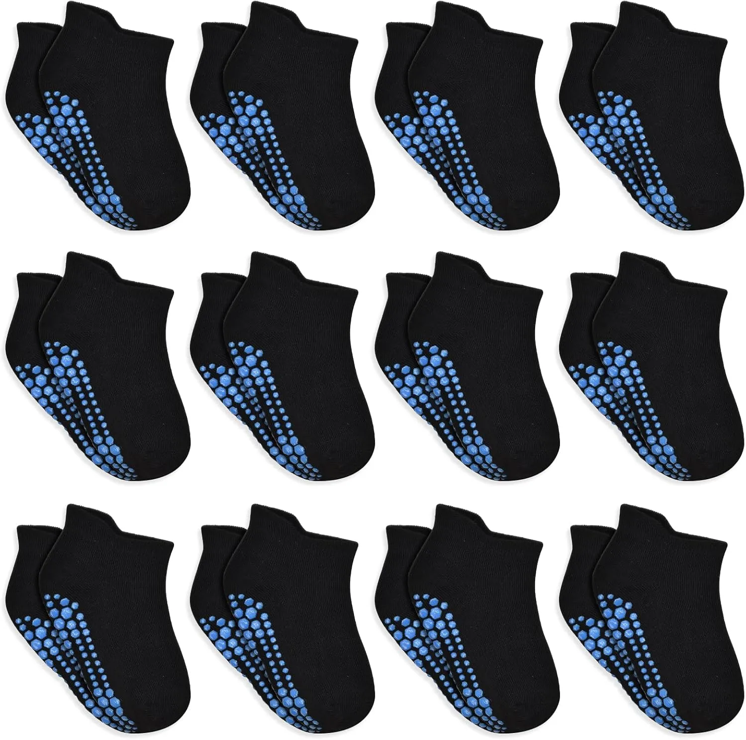 HYCLES Toddler Grip Ankle Socks, Non Slip Baby Sock Anti-Slip Kid Socks for Boys Girls 1-7 Years