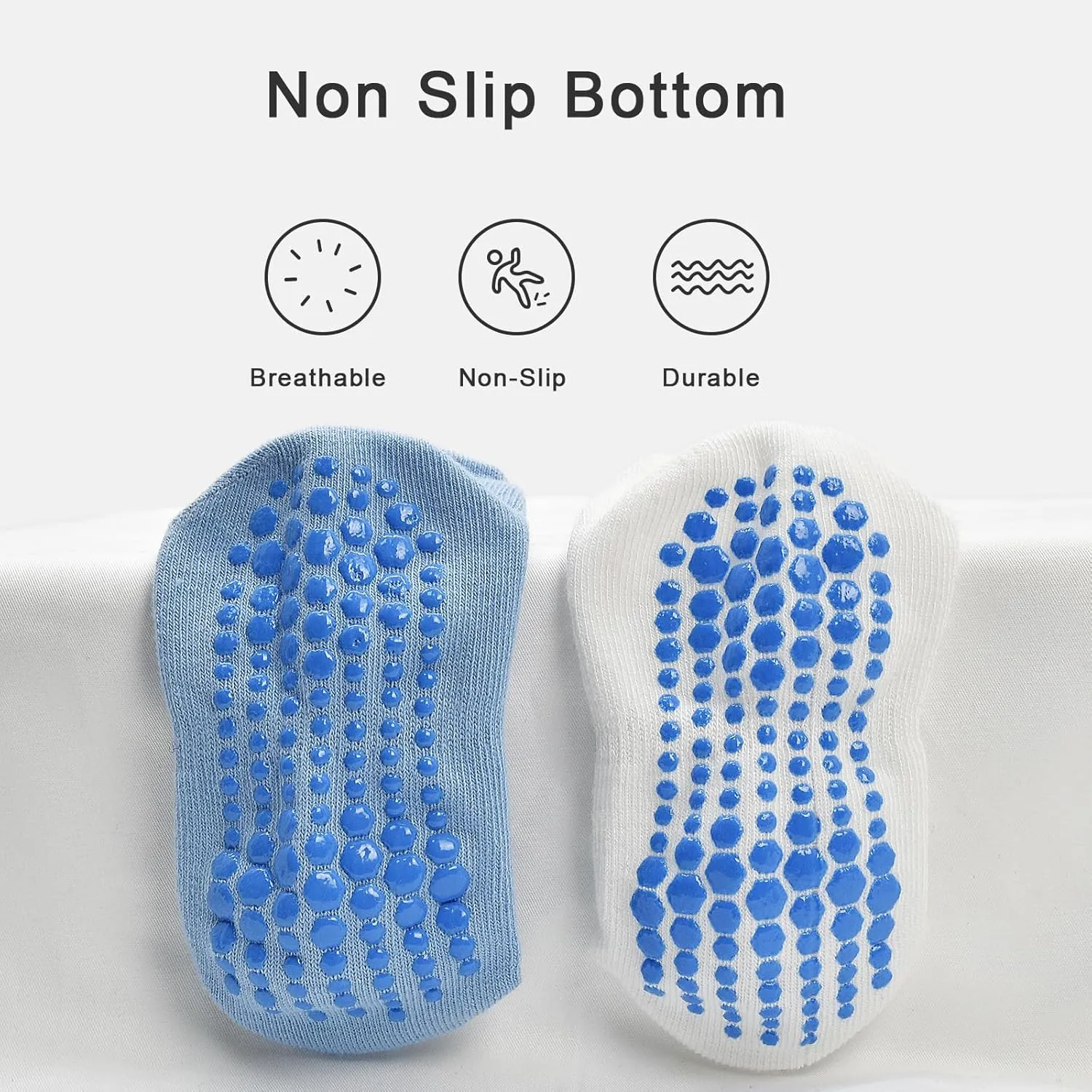 HYCLES Toddler Grip Ankle Socks, Non Slip Baby Sock Anti-Slip Kid Socks for Boys Girls 1-7 Years
