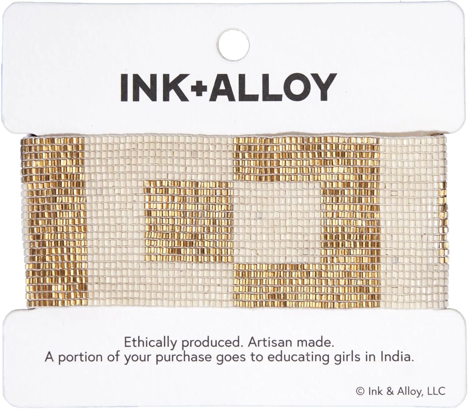 INK   ALLOY Beaded Cuff Bracelets for Women, Brooklyn Luxe Seed Bead Stretch Boho Bracelet, Handmade Jewelry for the Modern Bohemian, 1.5-Inch Width