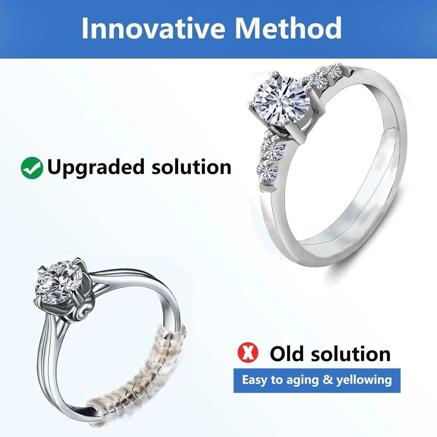 Invisible Ring Spacer & Guard  Ring Size Adjuster for Loose Ring, Connector & Resizer, Any Size Fit