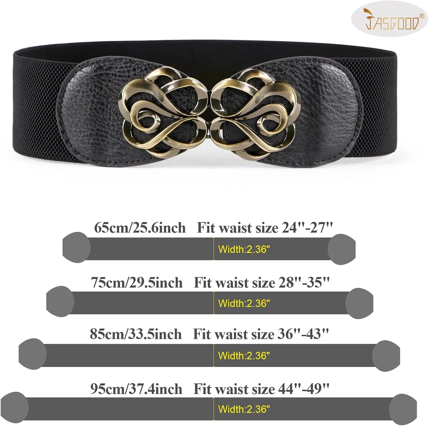 JASGOOD Women Stretchy Belts for Dresses Vintage Elastic Wide Waist Belts