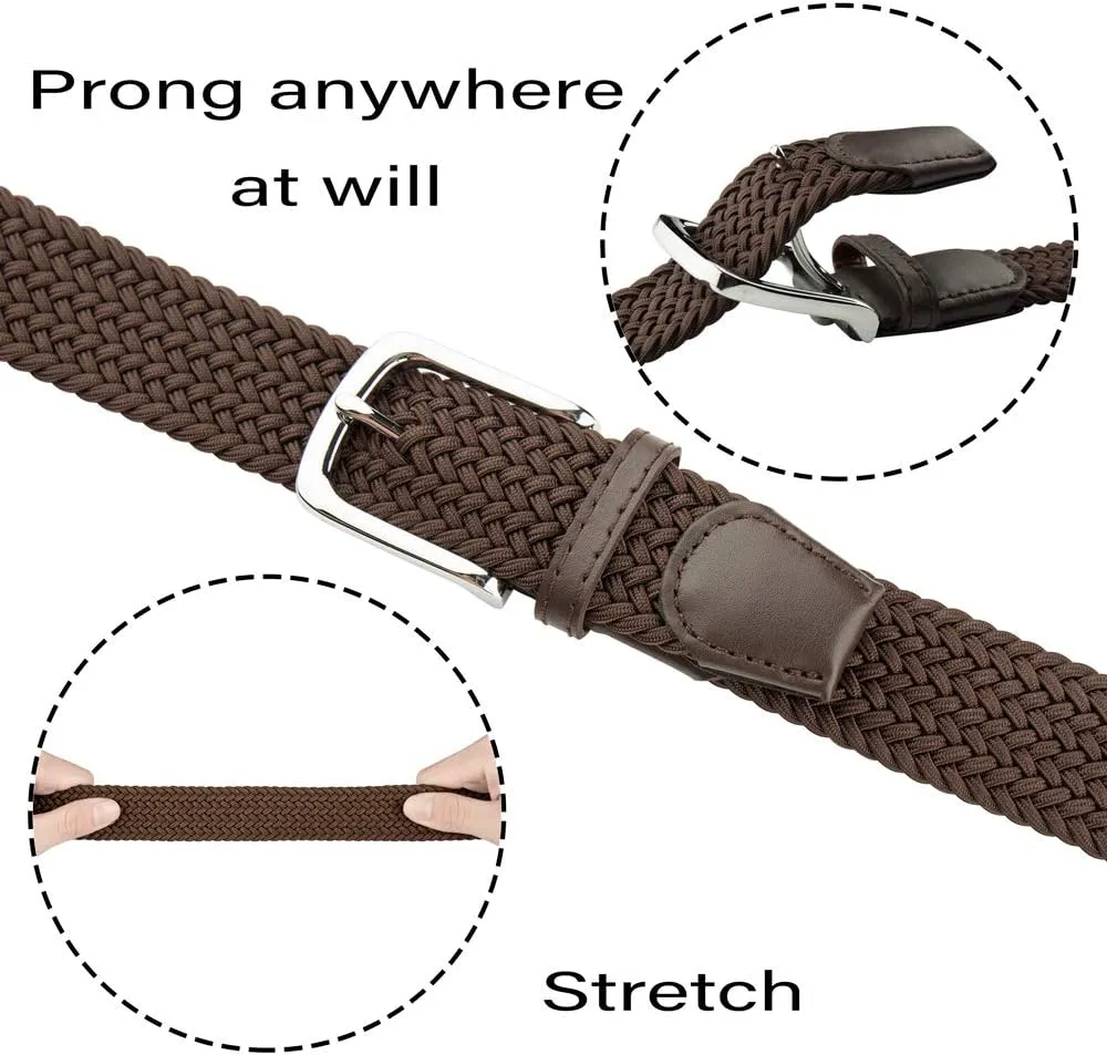 JUKMO Elastic Braided Belt, Stretch Woven Belt in Gift Box