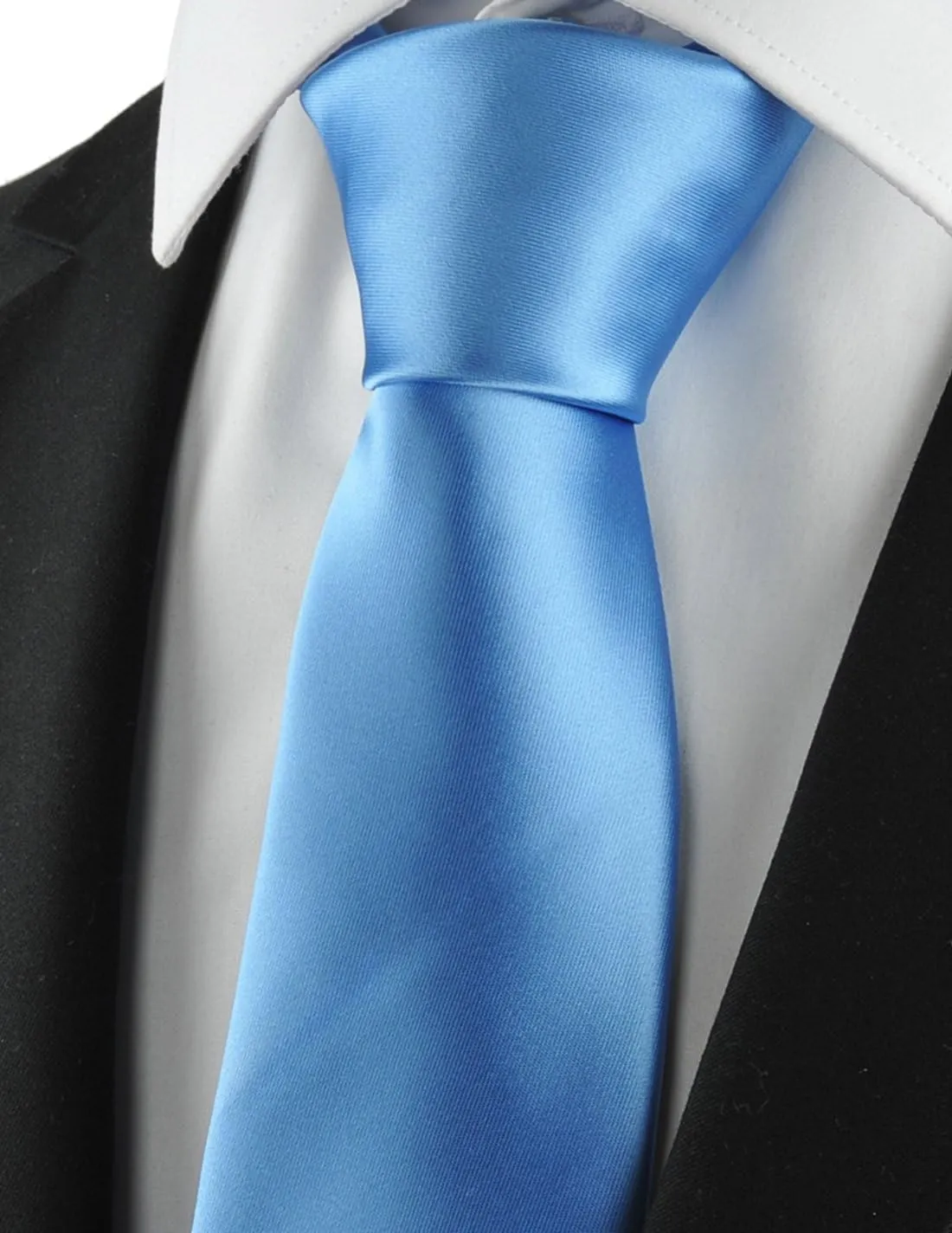 KissTies Solid Satin Tie Pure Color Necktie Mens Ties   Gift Box