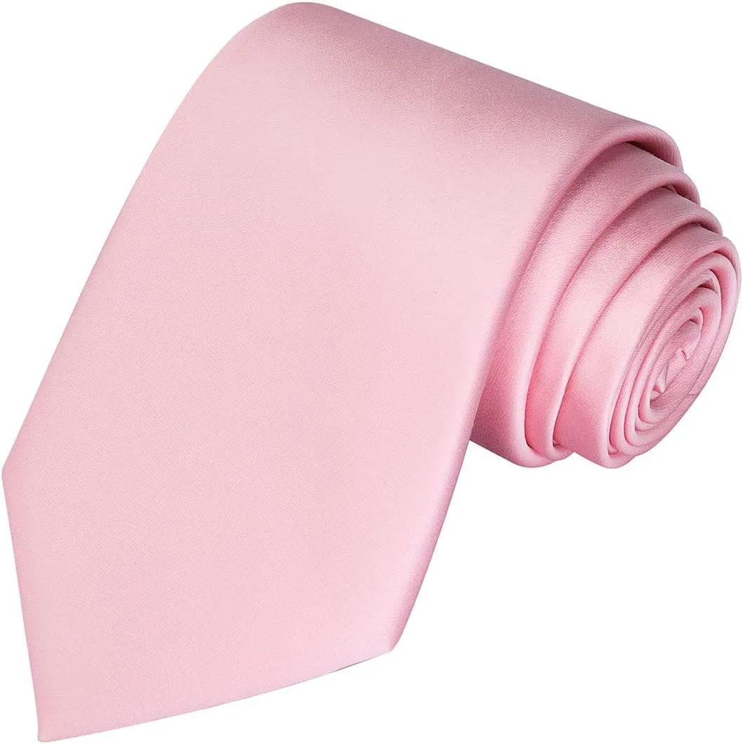 KissTies Solid Satin Tie Pure Color Necktie Mens Ties   Gift Box