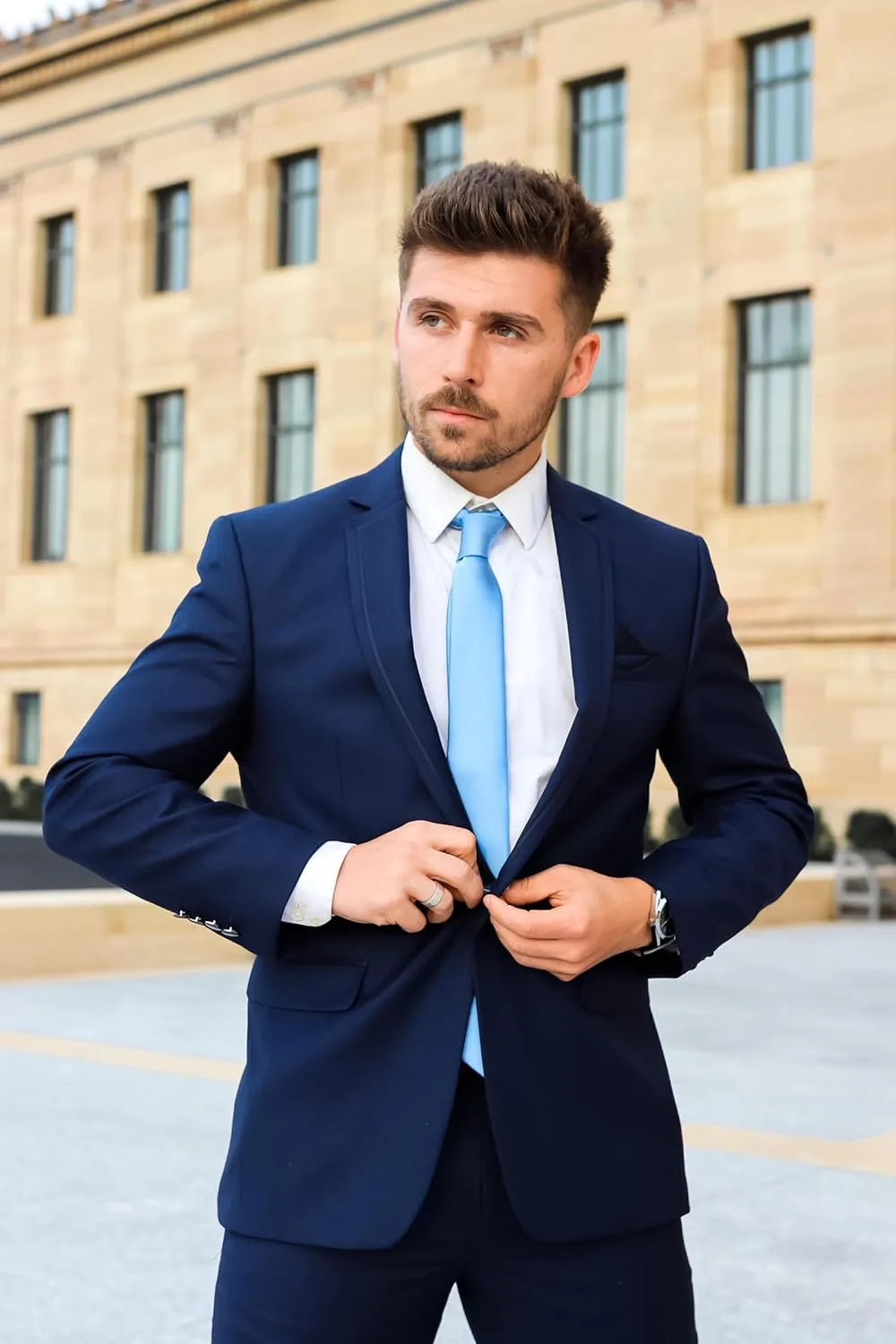 KissTies Solid Satin Tie Pure Color Necktie Mens Ties   Gift Box