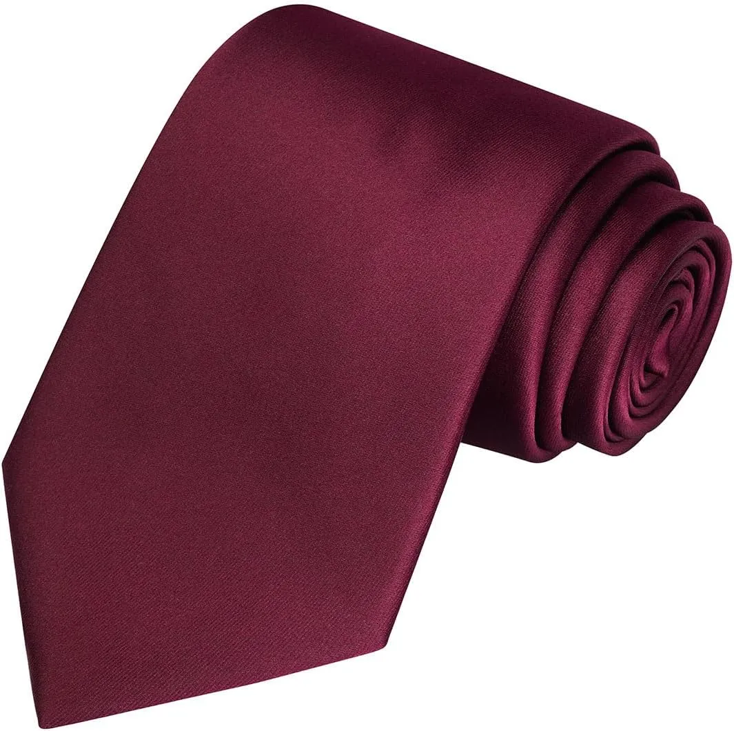 KissTies Solid Satin Tie Pure Color Necktie Mens Ties   Gift Box