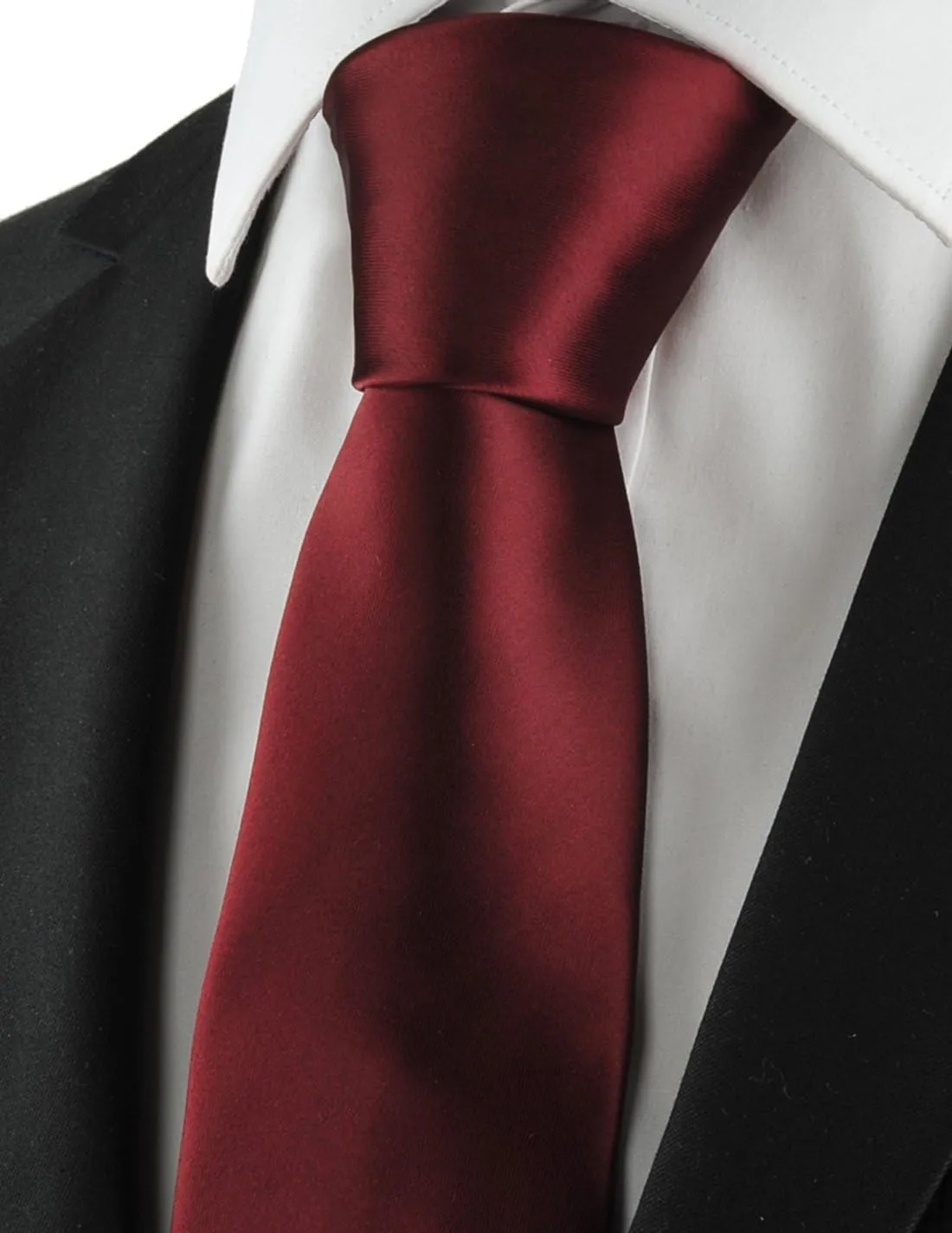 KissTies Solid Satin Tie Pure Color Necktie Mens Ties   Gift Box