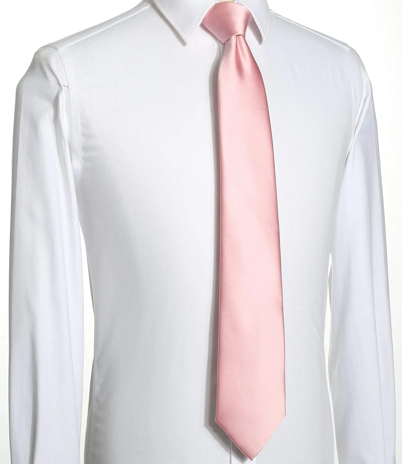 KissTies Solid Satin Tie Pure Color Necktie Mens Ties   Gift Box