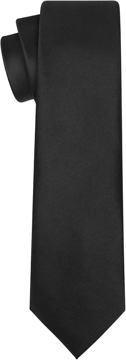 KissTies Solid Satin Tie Pure Color Necktie Mens Ties   Gift Box