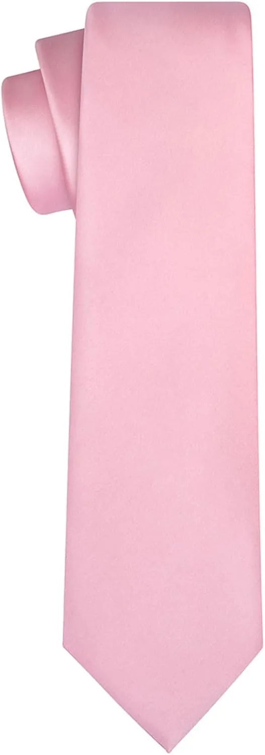 KissTies Solid Satin Tie Pure Color Necktie Mens Ties   Gift Box