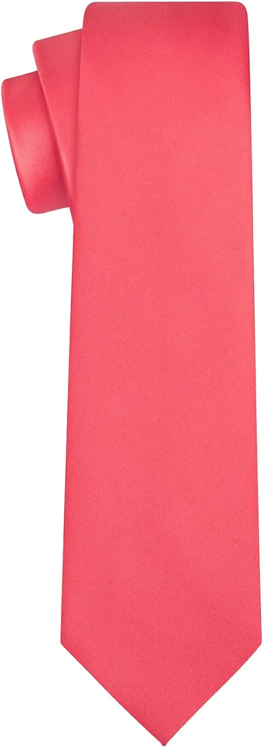 KissTies Solid Satin Tie Pure Color Necktie Mens Ties   Gift Box