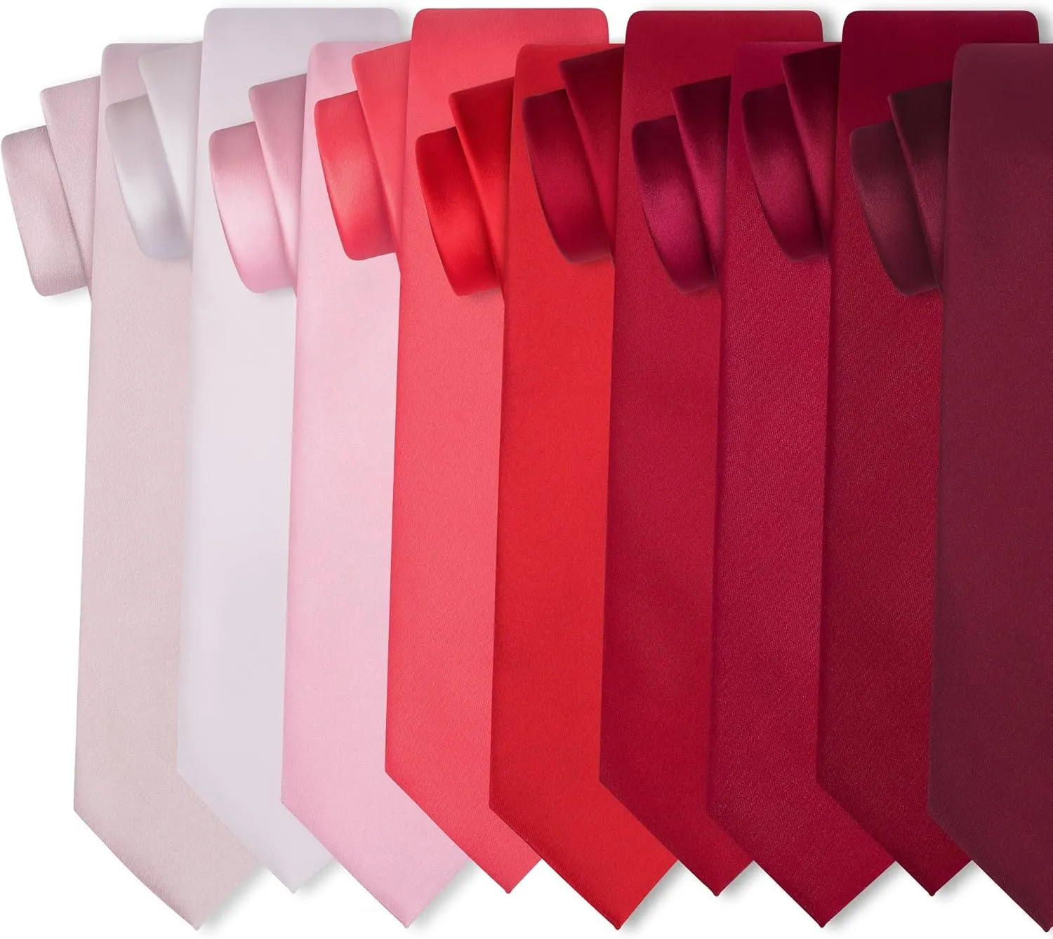 KissTies Solid Satin Tie Pure Color Necktie Mens Ties   Gift Box