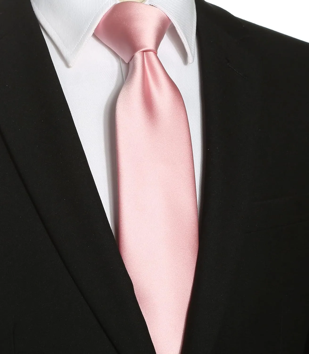 KissTies Solid Satin Tie Pure Color Necktie Mens Ties   Gift Box