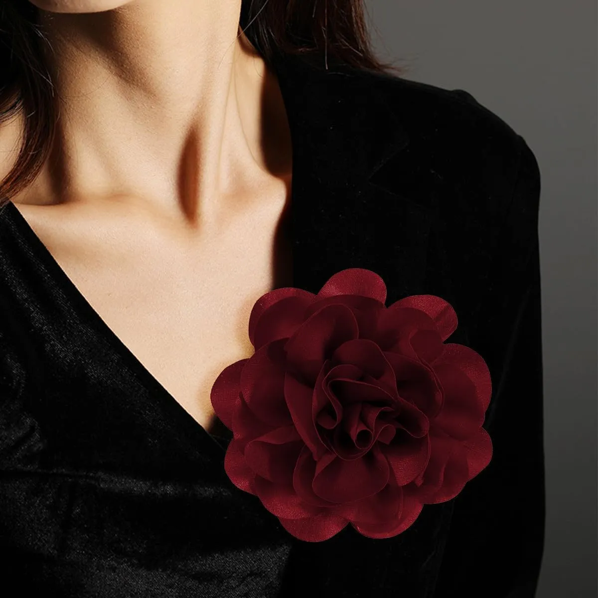 Large Rose Flower Brooches and Pins for Women | Rose Flower Hair Clips for Women, Lapel Pins for Women | Brooch for Women Dresses | Hat Pins for Women, Flower Hair, Pin for Clothes