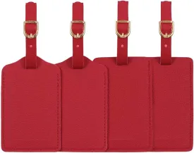 Leather Luggage Tags 4 Pack Bag Suitcase Labels