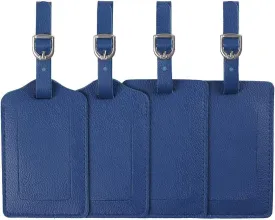 Leather Luggage Tags 4 Pack Bag Suitcase Labels