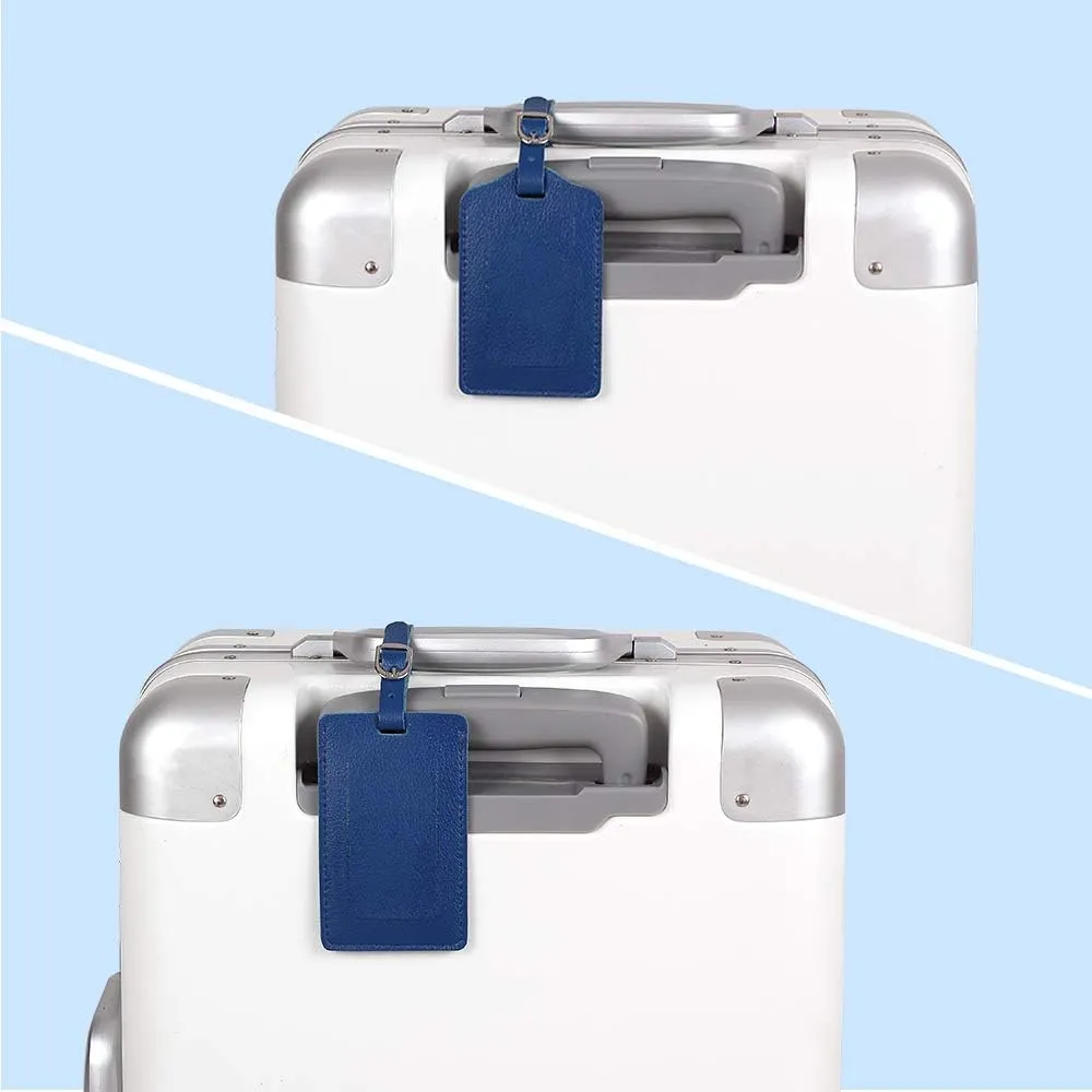 Leather Luggage Tags 4 Pack Bag Suitcase Labels