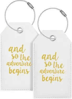 Luggage Tag & Initial Baggage Tags for Suitcases Leather Bag Tags for Backpacks Handbag School Instrument with Name ID Label Travel Essentials, Unique Fun Navy White Personalized Luggage Tags 2 Pack