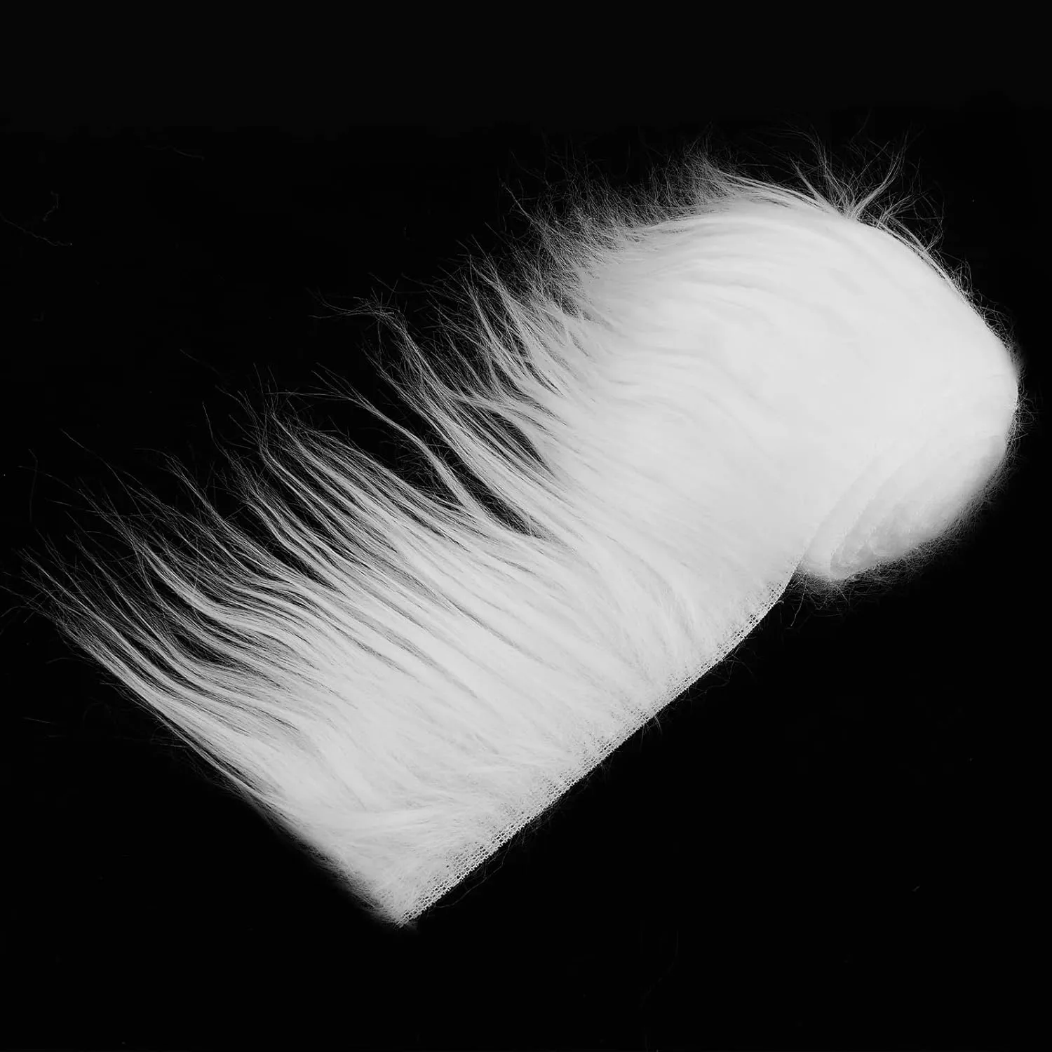 Lusofie Shaggy Plush Faux Fur Fabric Precut Strips 2x60inch White Fur Fluffy Fuzzy Craft Fur for Gnomes Beard Santa Claus Hair Dwarf Cosplay Costume DIY Craft Christmas Decoration