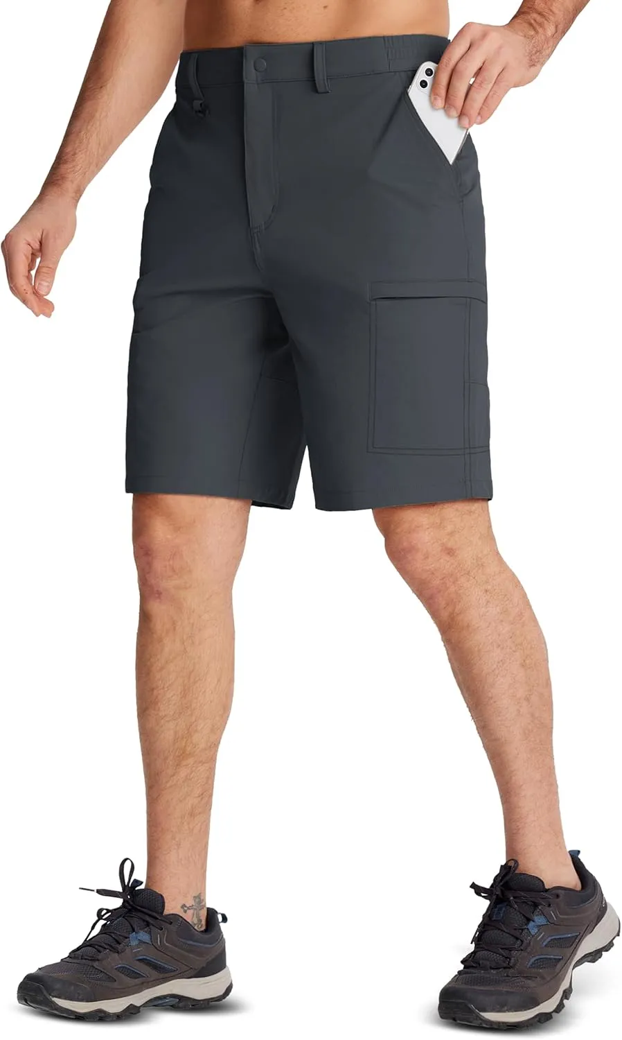 MAGCOMSEN Men's Hiking Cargo Shorts Quick Dry Lightweight 9" Golf Shorts Summer Casual Work Outdoor with 5 Zipper Pockets
