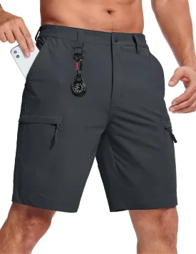 MAGCOMSEN Men's Hiking Cargo Shorts Quick Dry Lightweight 9" Golf Shorts Summer Casual Work Outdoor with 5 Zipper Pockets