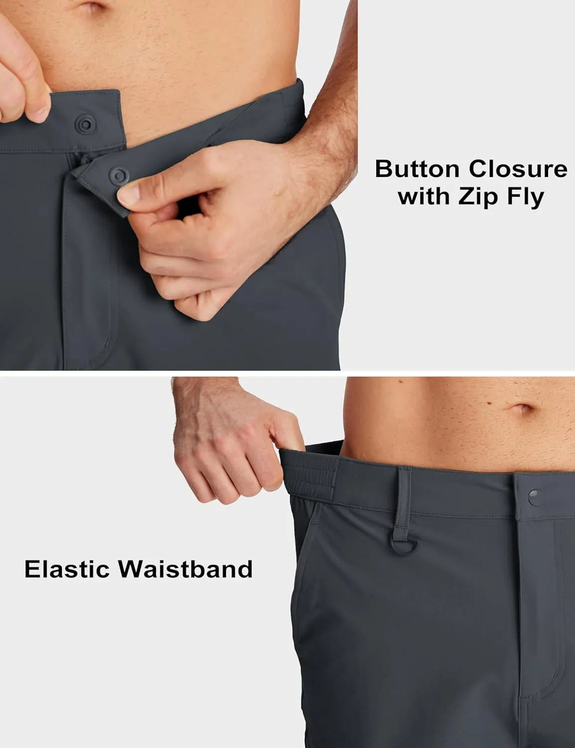 MAGCOMSEN Men's Hiking Cargo Shorts Quick Dry Lightweight 9" Golf Shorts Summer Casual Work Outdoor with 5 Zipper Pockets