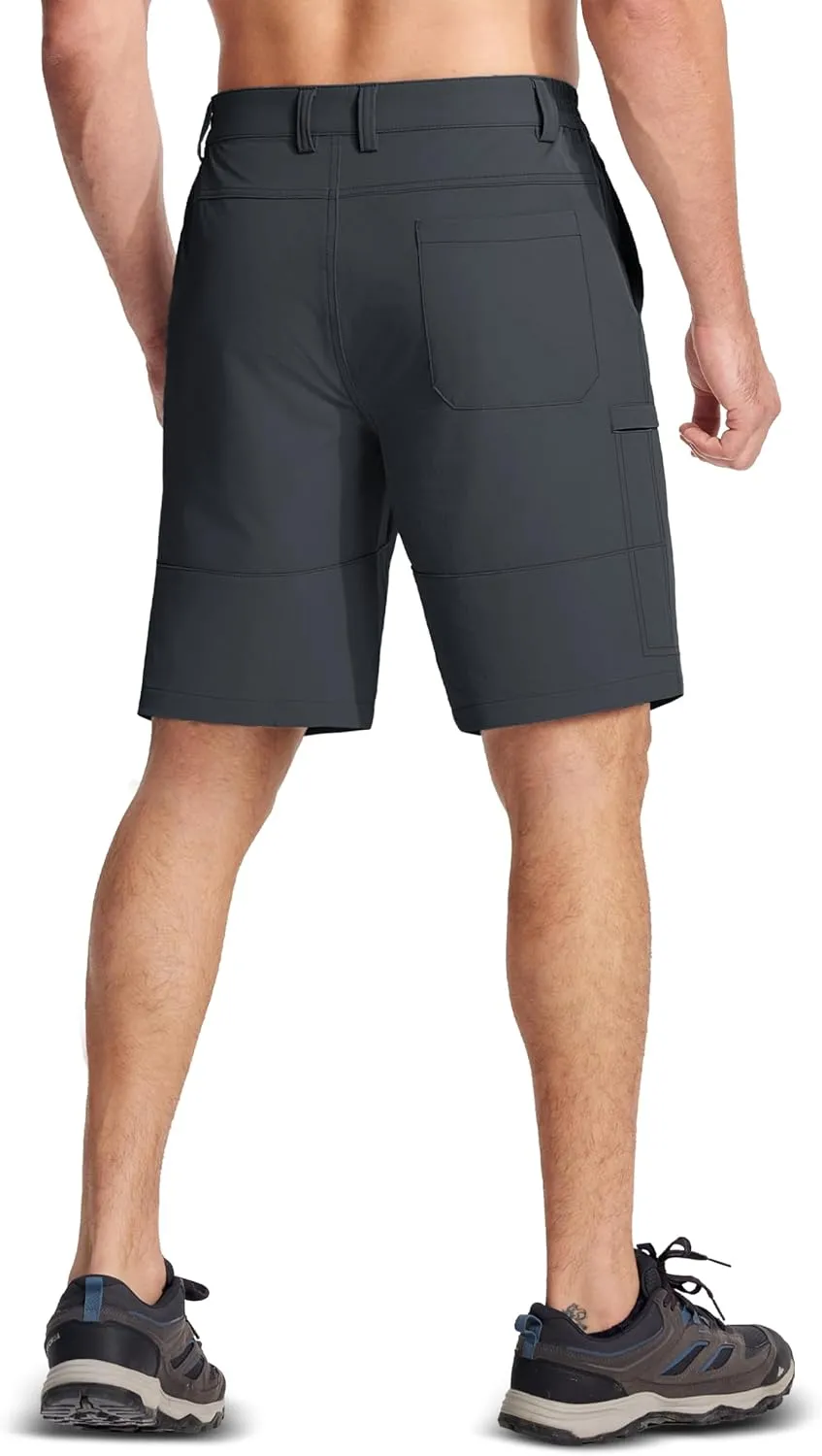 MAGCOMSEN Men's Hiking Cargo Shorts Quick Dry Lightweight 9" Golf Shorts Summer Casual Work Outdoor with 5 Zipper Pockets