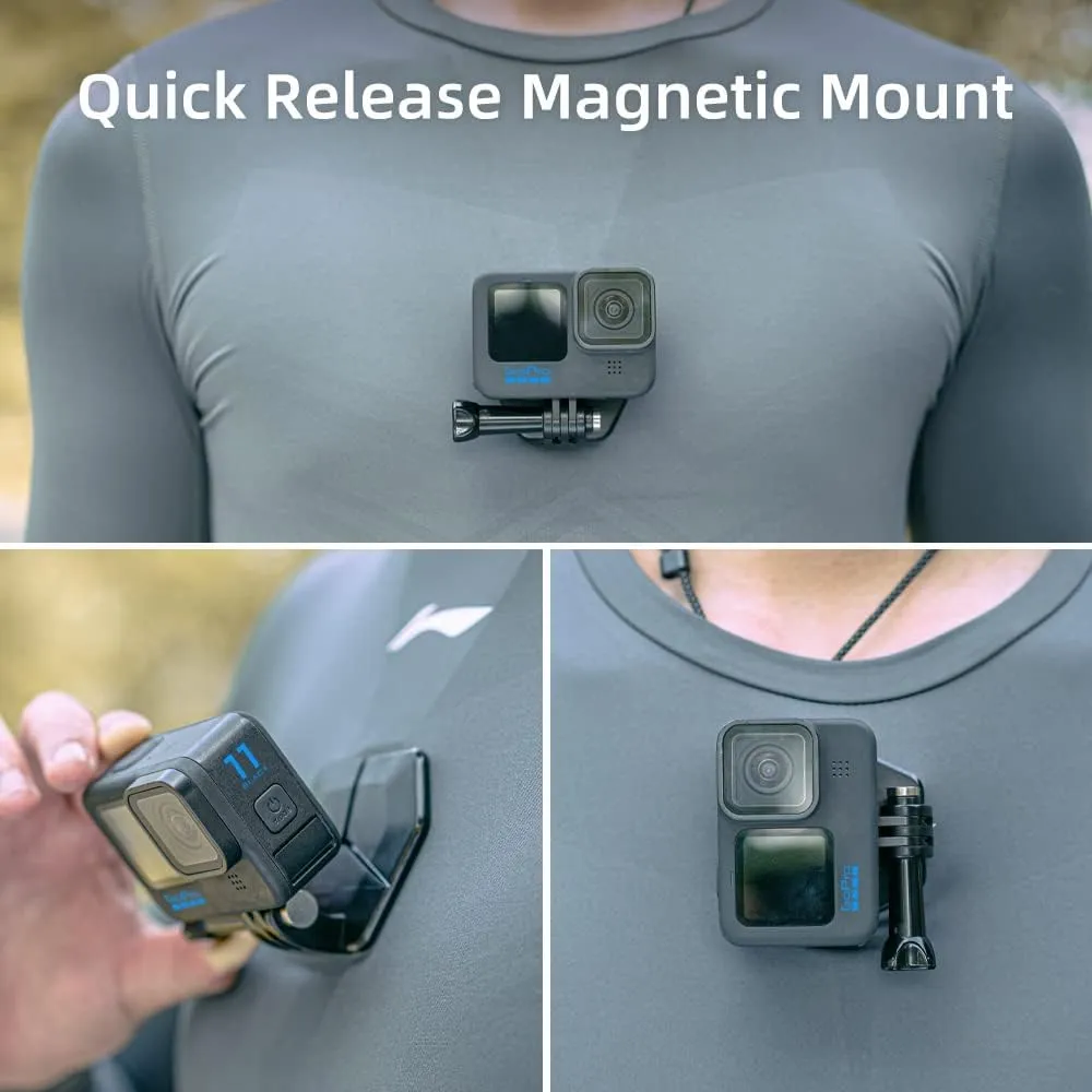 Magnetic Chest Mount   Neck Strap Necklace Lanyard Compatible with GoPro Hero 13/12/11/10/9/8 Black, DJI Action 5 Pro/4/3/2, AKASO, Insta360 and More Action Cameras