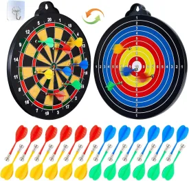 Magnetic Dart Board for Kids-12Magnetic Dart/Sticky Balls Or 2 Toy Gun 40 Foam Dart.Indoor/Outdoor Kids Games and Party Games,Christmas Birthday Gifts Toys for 3-12 Year Old Boys