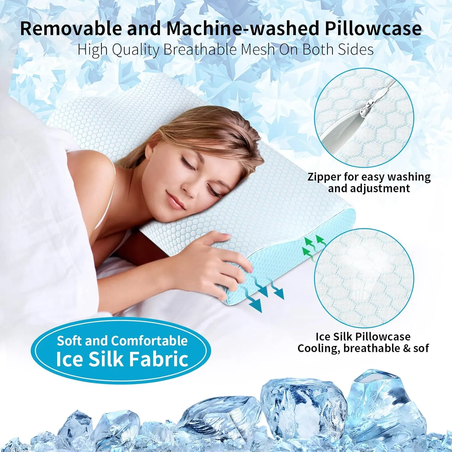 Memory Foam Pillows Neck Pillow for Sleeping, Ergonomic Cervical Pillow Bed Pillow for Side Back Stomach Sleeper, Orthopedic Contour Pillow for Neck and Shoulder Pain Relief