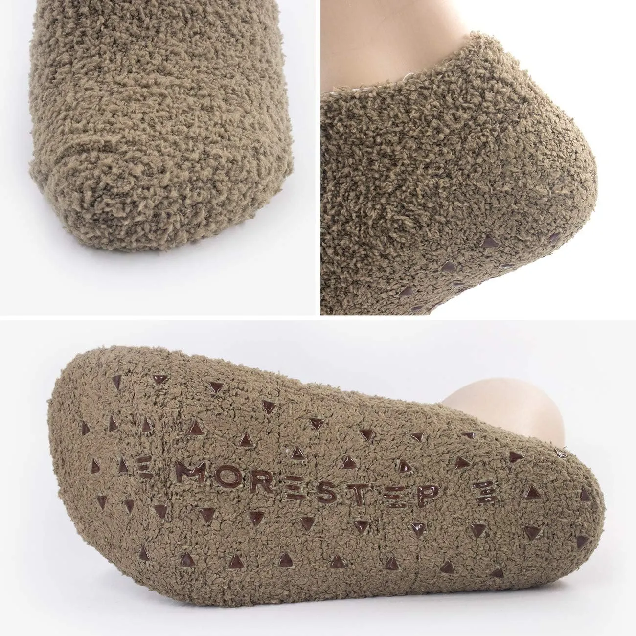 Mens 5 Pairs Winter Warm Fuzzy Non Slip Hospital Home Slipper Socks