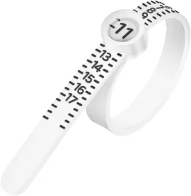 Meowoo Ring Sizer Measuring Tool with Magnifier, for Ring Measurer and Ring Sizer Clear and Intuitive Reading. Plastic Ring Sizer with Lens, 1-17