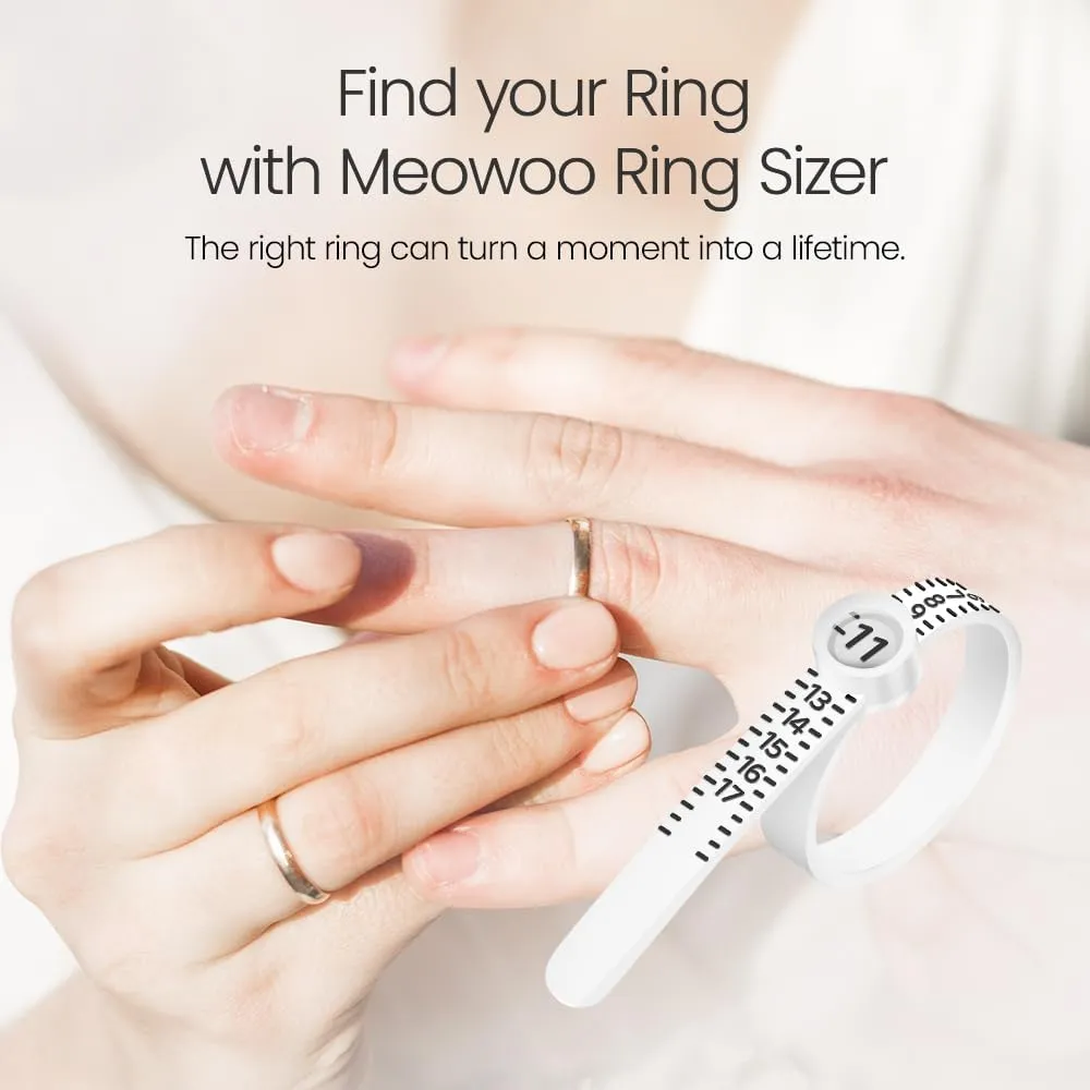 Meowoo Ring Sizer Measuring Tool with Magnifier, for Ring Measurer and Ring Sizer Clear and Intuitive Reading. Plastic Ring Sizer with Lens, 1-17