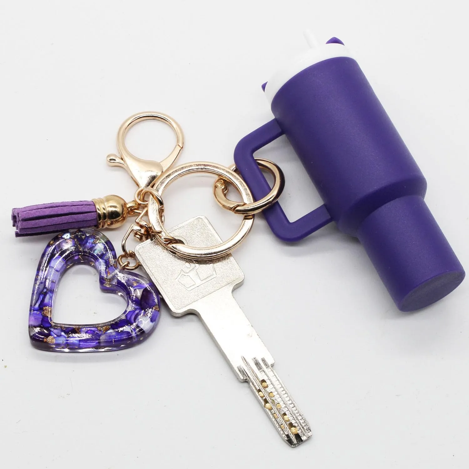 Mini Tumbler Keychain Chapstick Holder,Cute Stanley Cup Charms For Backpack Initial Letter Keychains For Women Girls