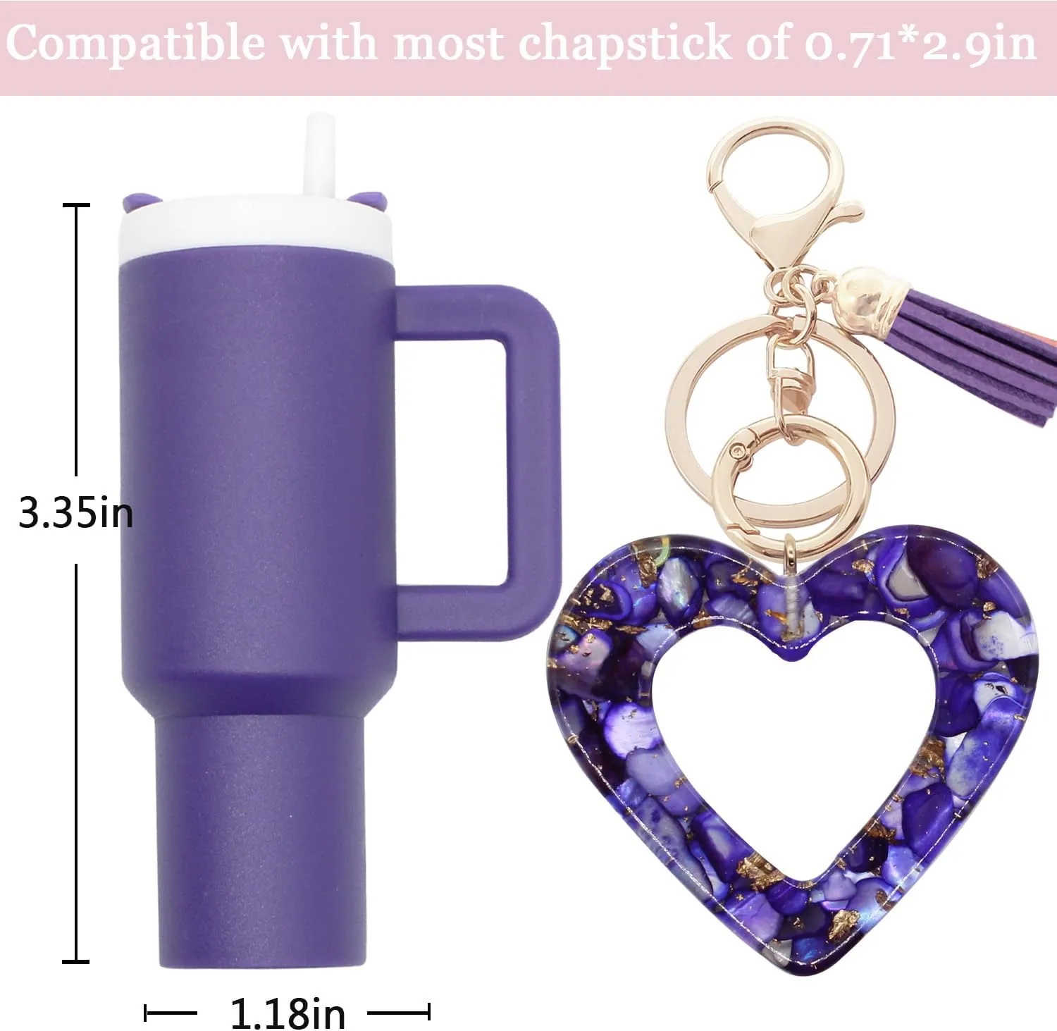 Mini Tumbler Keychain Chapstick Holder,Cute Stanley Cup Charms For Backpack Initial Letter Keychains For Women Girls