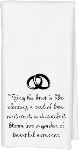 Minimalist Wedding Rings Kitchen Towels, Wedding Gifts for Newlyweds Dish Tea Towels for Kitchen Decor, Just Married Gifts Hand Towels for Bathroom Decor, 16x24 Inch