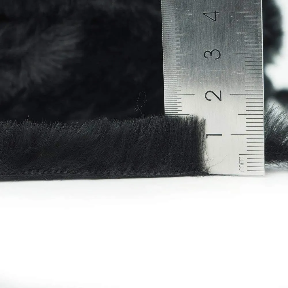 NICEEC 2 Skeins Faux Fur Yarn Super Soft, Chunky & Fluffy, Eyelash Yarn for Crochet & Knitting (Total Length 70yds,3.53oz) - Black