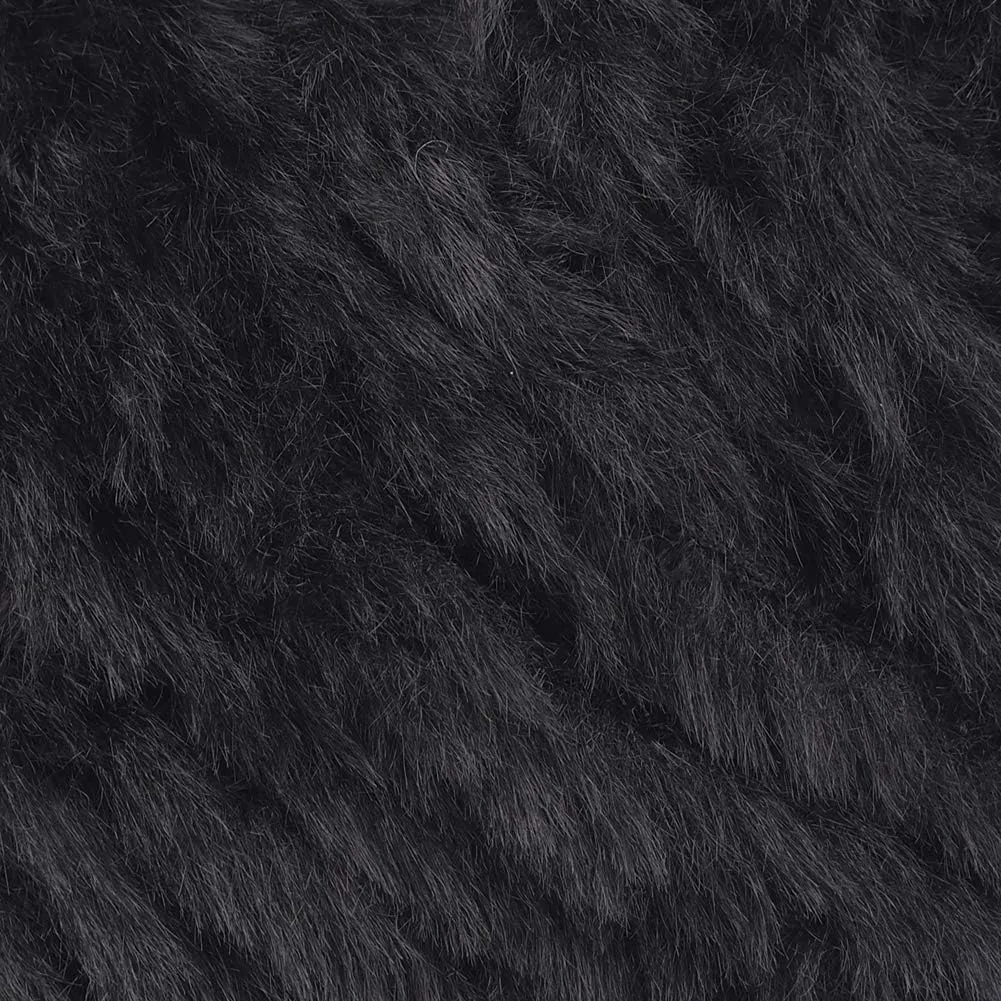 NICEEC 2 Skeins Faux Fur Yarn Super Soft, Chunky & Fluffy, Eyelash Yarn for Crochet & Knitting (Total Length 70yds,3.53oz) - Black