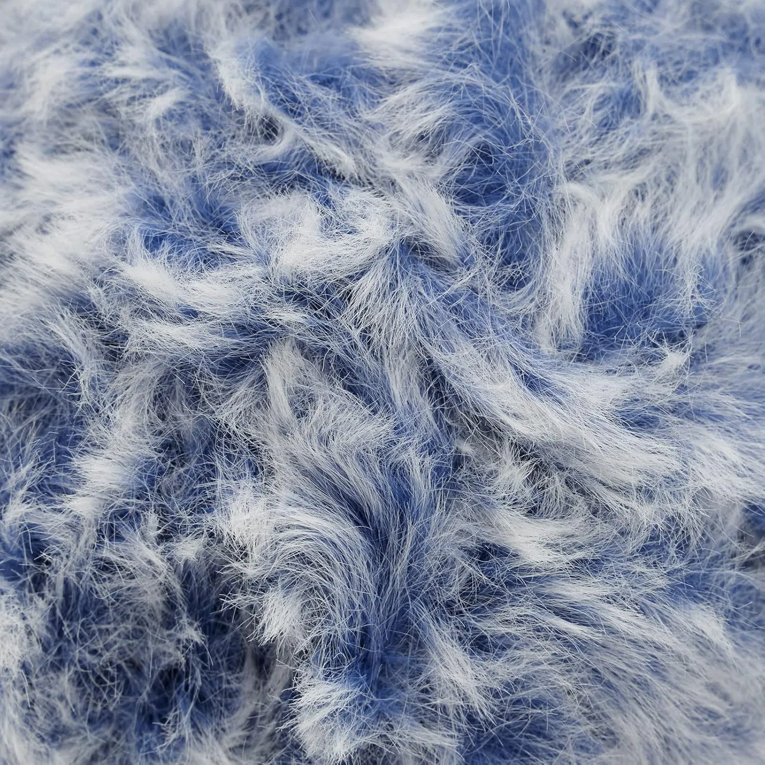 NICEEC 2 Skeins Faux Fur Yarn Super Soft, Chunky & Fluffy, Eyelash Yarn for Crochet & Knitting (Total Length 70yds,3.53oz) - Blue