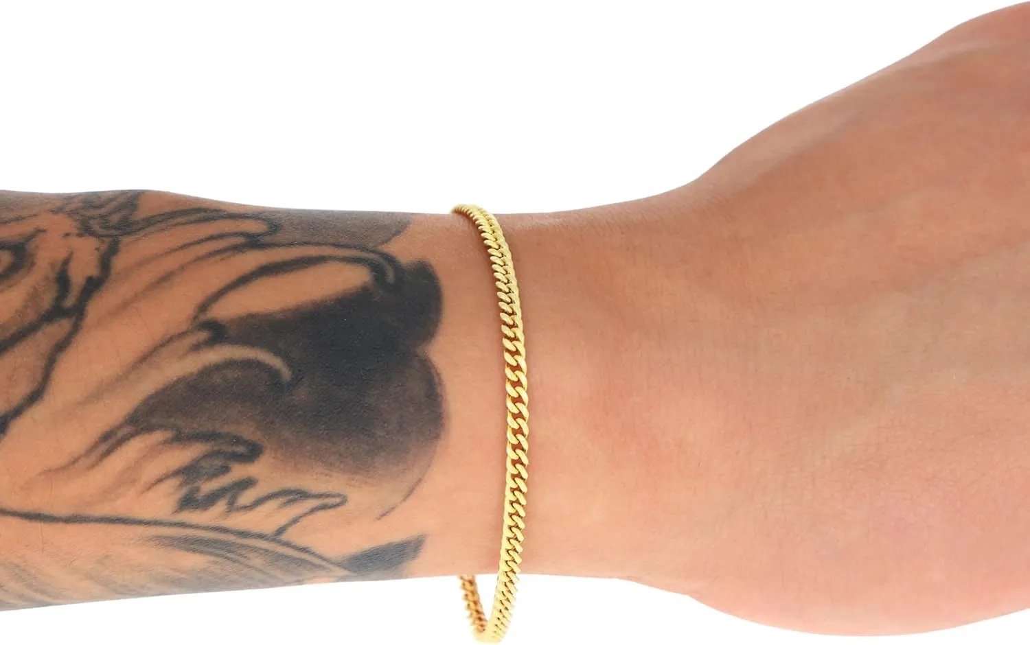 Nuragold 10k Real Yellow Gold Miami Cuban Link 3mm Chain Bracelet or Anklet (7"-9") Italian Jewelry for Men & Women