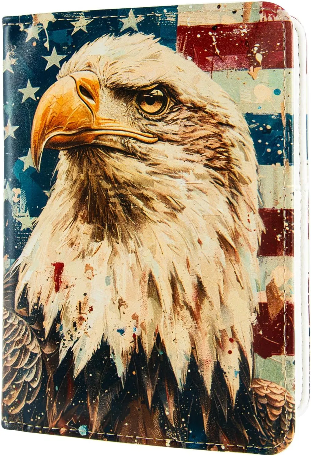 Passport Holder,Cute Passport Cover,Travel Wallet with Credit Card Slots Rfid passport Wallet Waterproof Documents Organizer Women Men (Bald eagle)